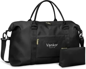 Large Duffle Bag for Travel Waterproof 21 Inch, Vankor Gym Duffel Bag for Women Men Durable Carry on Weekender Overnight Sports Luggage Weekend Beach Yoga Workout Hospital Mommy Diaper Bag Black