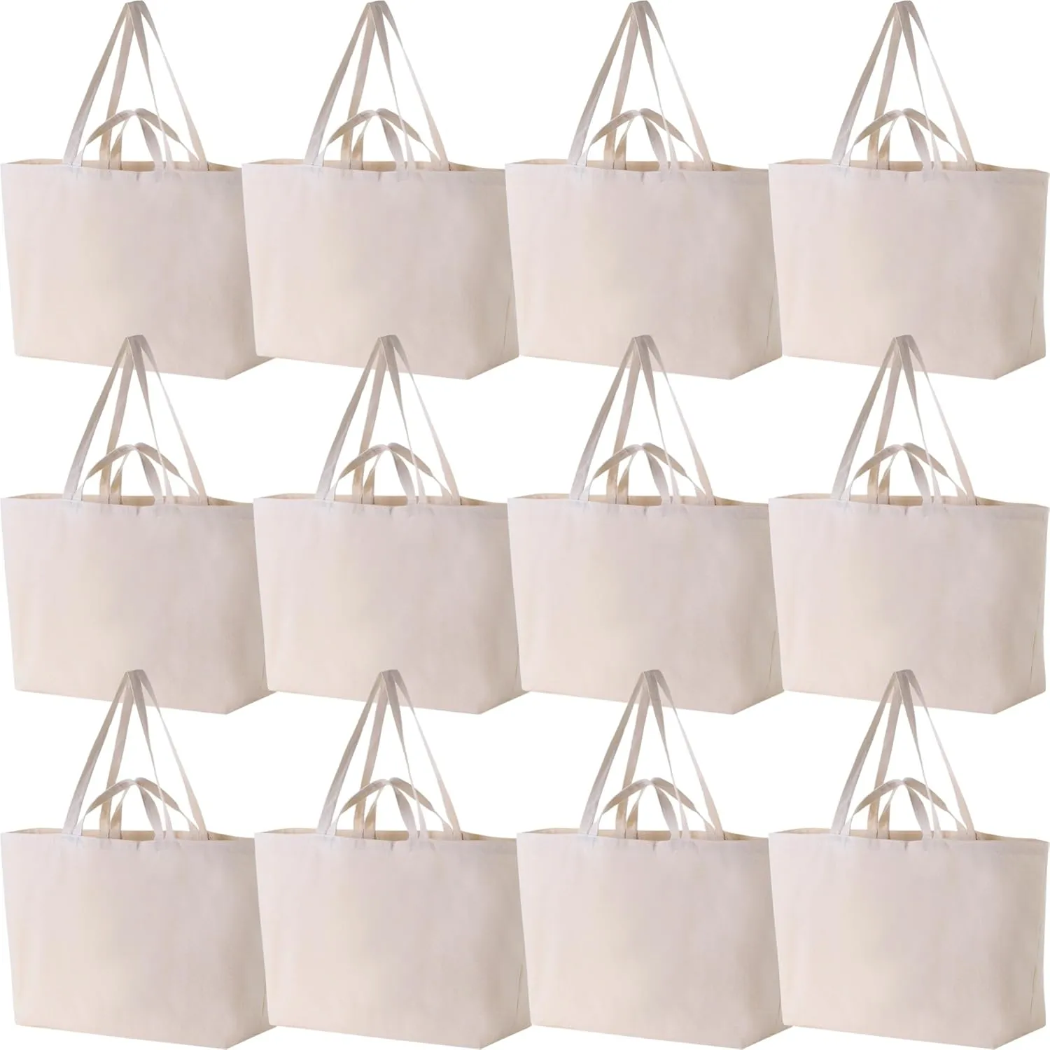 Large Sturdy Canvas Tote Bag -27" X 16" X 8" Extra Big Largest Grocery Shopping Beach Reusable Totes Bags