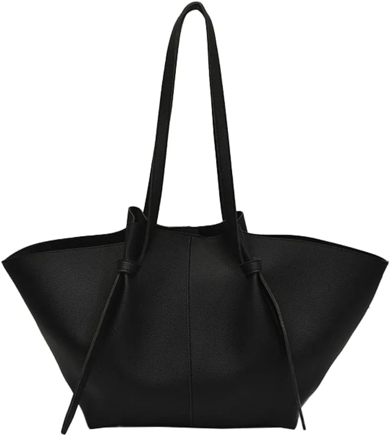 Large Tote Bag Women Trendy Pleated Shoulder Purses PU Leather Oversize Top Handle Handbags for Work Travel 2025