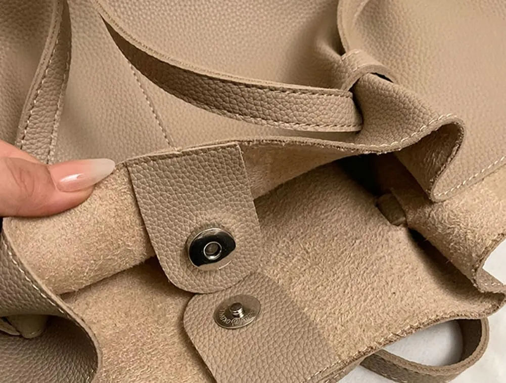 Large Tote Bag Women Trendy Pleated Shoulder Purses PU Leather Oversize Top Handle Handbags for Work Travel 2025