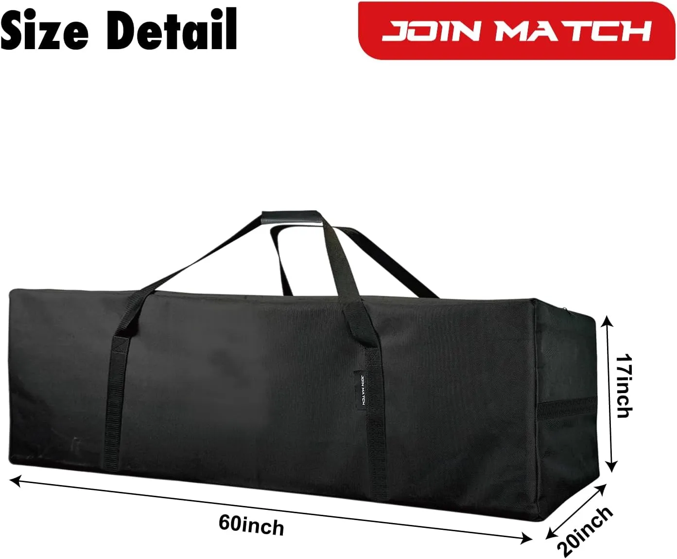 Large Travel Duffel Bag, 60inch Sport Storage Large Zippered Bag, Sturdy & Water Resistant Made of Durable 600D Oxford Fabric for Camping & Hiking.