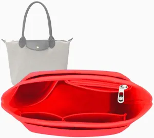 Lckaey Felt Insert for Large Longchamp Purse Organizer - Tote Bag Insert for Small Totes 1032red-S