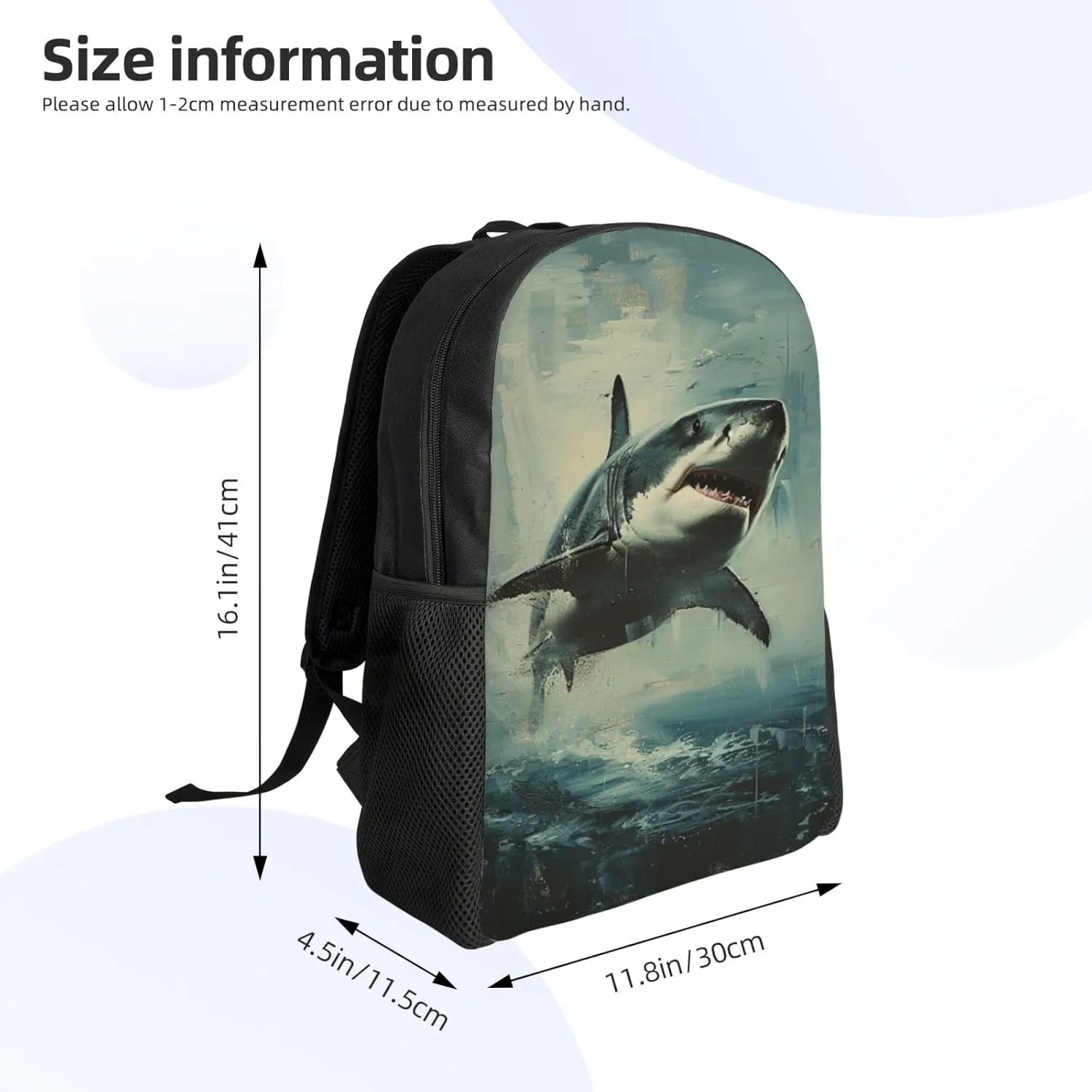Leap Shark Backpack Waterproof Anti Theft Durable Light Laptop Bag Backpacks For Women Men Travel Gym Backpack