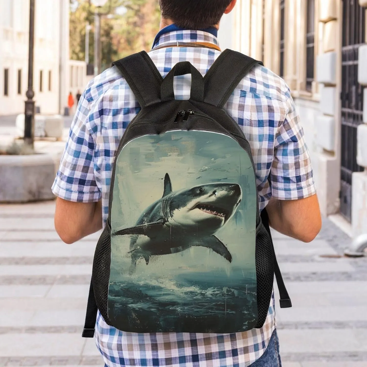 Leap Shark Backpack Waterproof Anti Theft Durable Light Laptop Bag Backpacks For Women Men Travel Gym Backpack
