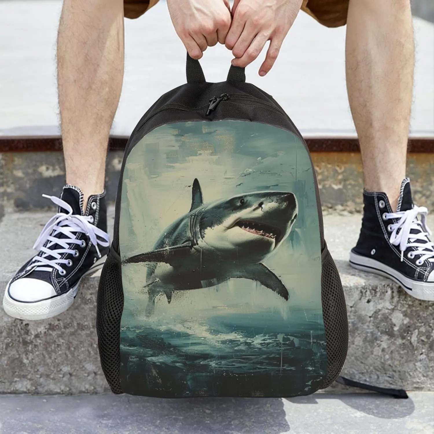 Leap Shark Backpack Waterproof Anti Theft Durable Light Laptop Bag Backpacks For Women Men Travel Gym Backpack