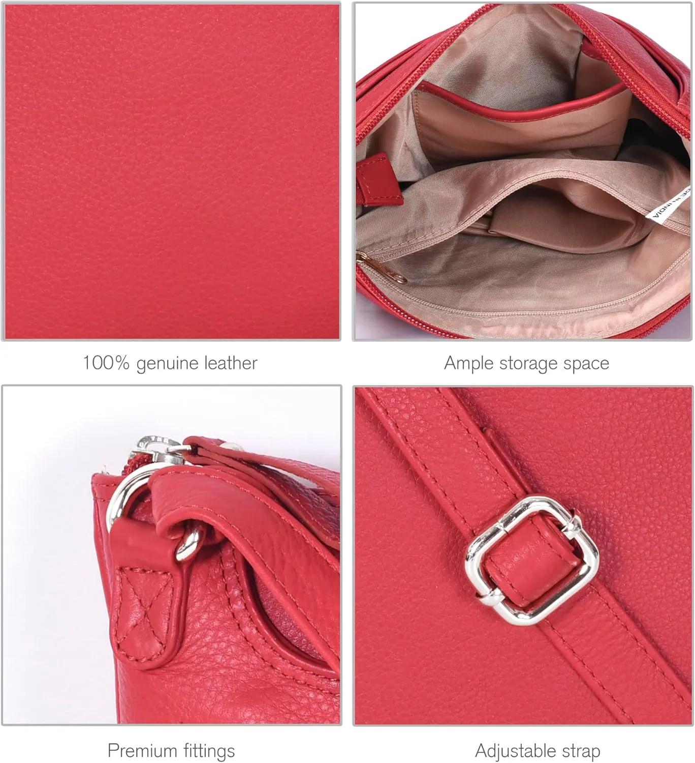 Leather Crossbody Bags for Women - Ladies Sling Handbags - Medium Cross body Purses Handbags - Purses For Women