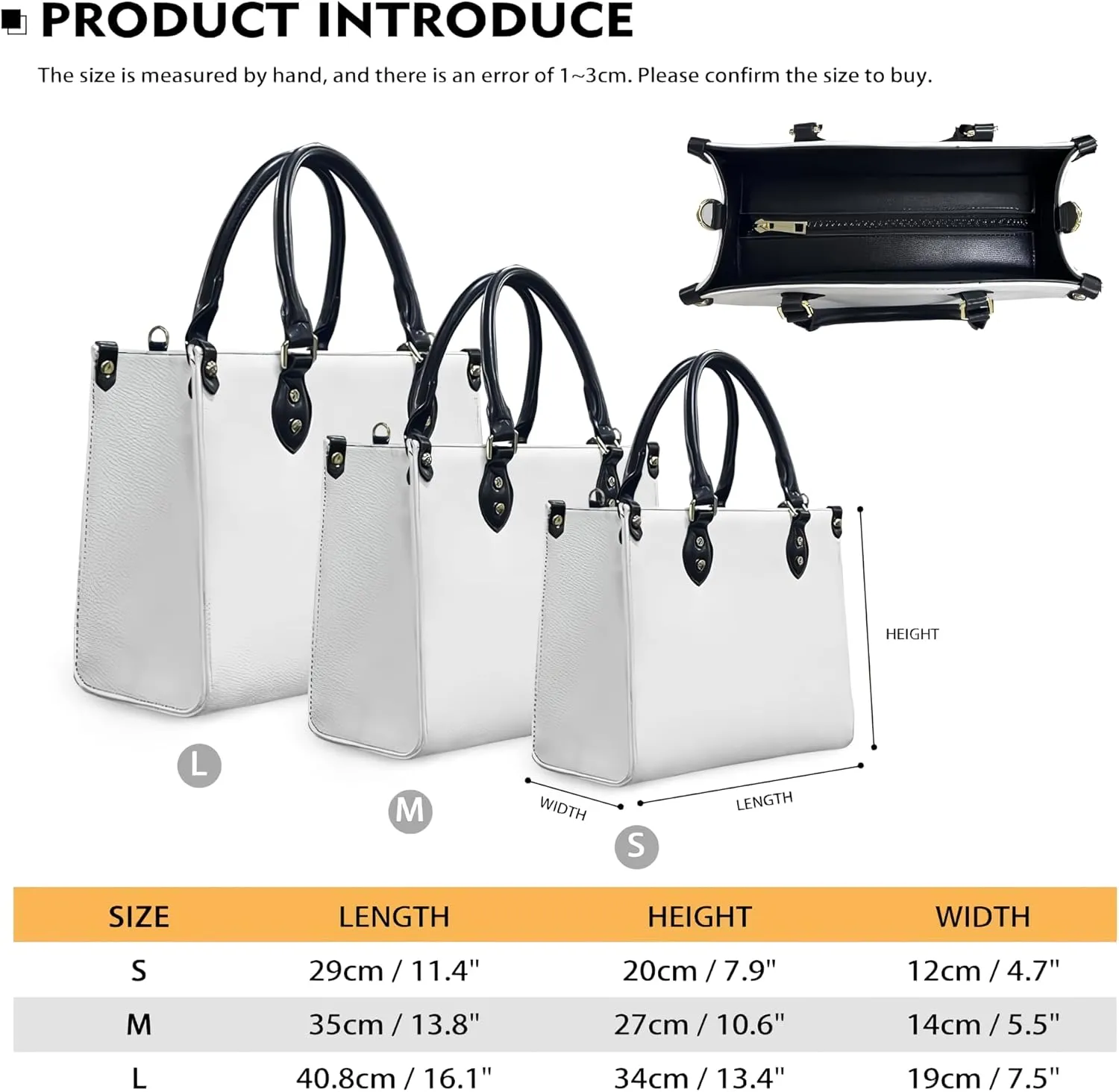 Leather Handbag for Black Women, Custom Name Tote Bag, Mother's Day, Birthday & Christmas Gifts