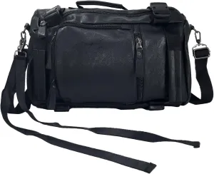 Leather Travel Bag Carry on Overnight Duffel Weekender Bag Sports Duffel bag Waterproof Tote Duffel Bag For men and Women - Black