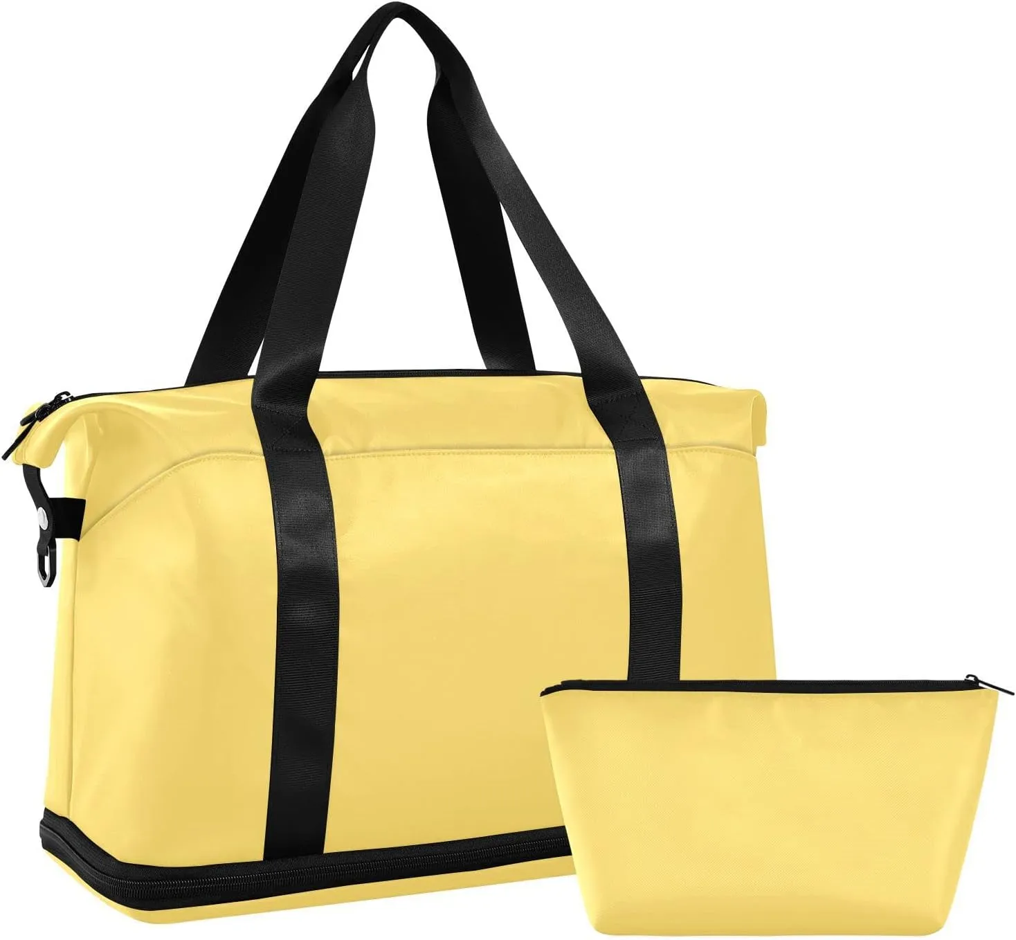 Lemon Yellow Gym Bag for Women Men Travel Duffel Bag with Shoe Compartment Carry On Weekender Overnight Bags for Travel Weekend Getaway