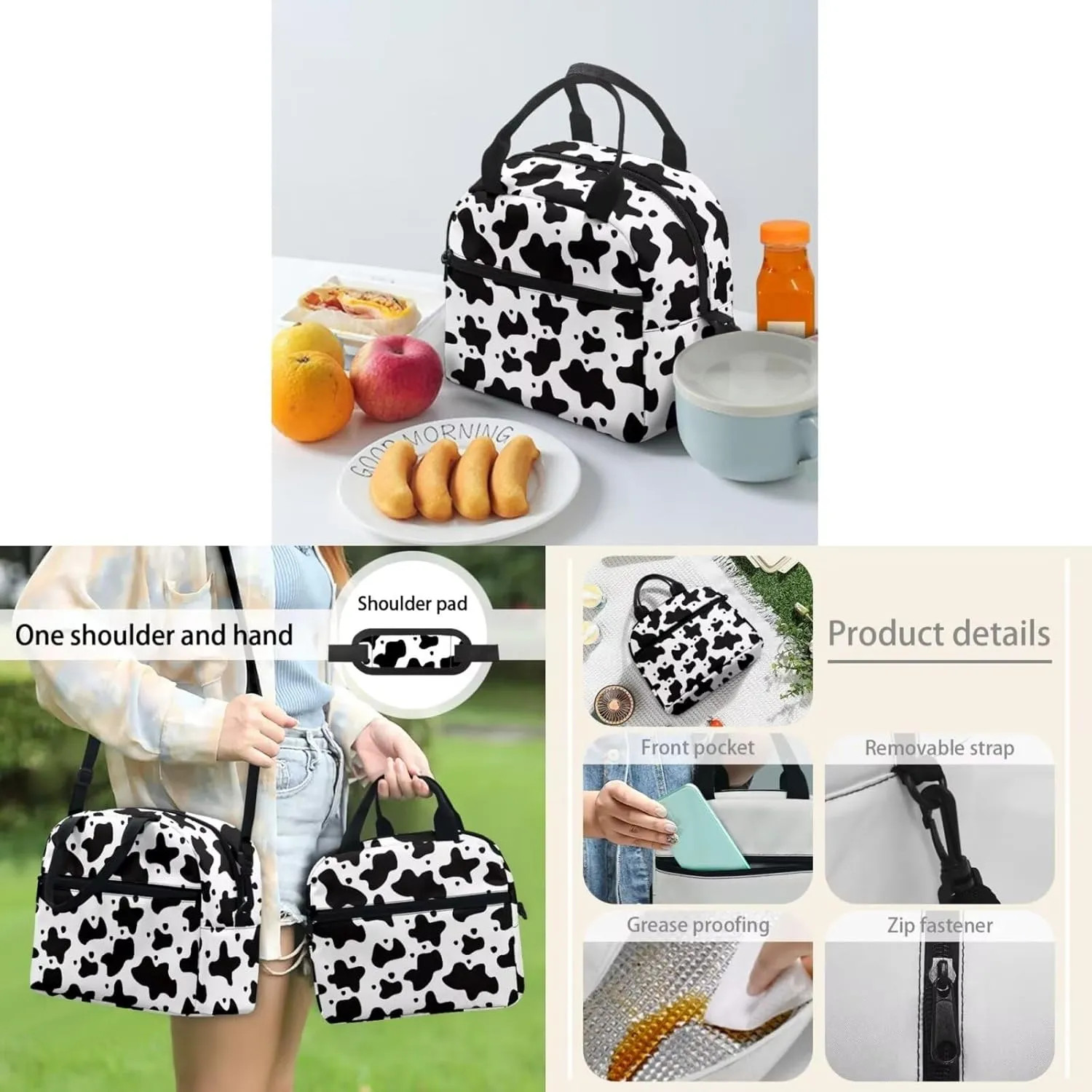 Leopard Print Backpacks with Lunch Box for Girls Multi-Functional Insulated Lunch Bag with Containers and Cute Pencil Case for Junior Middle School