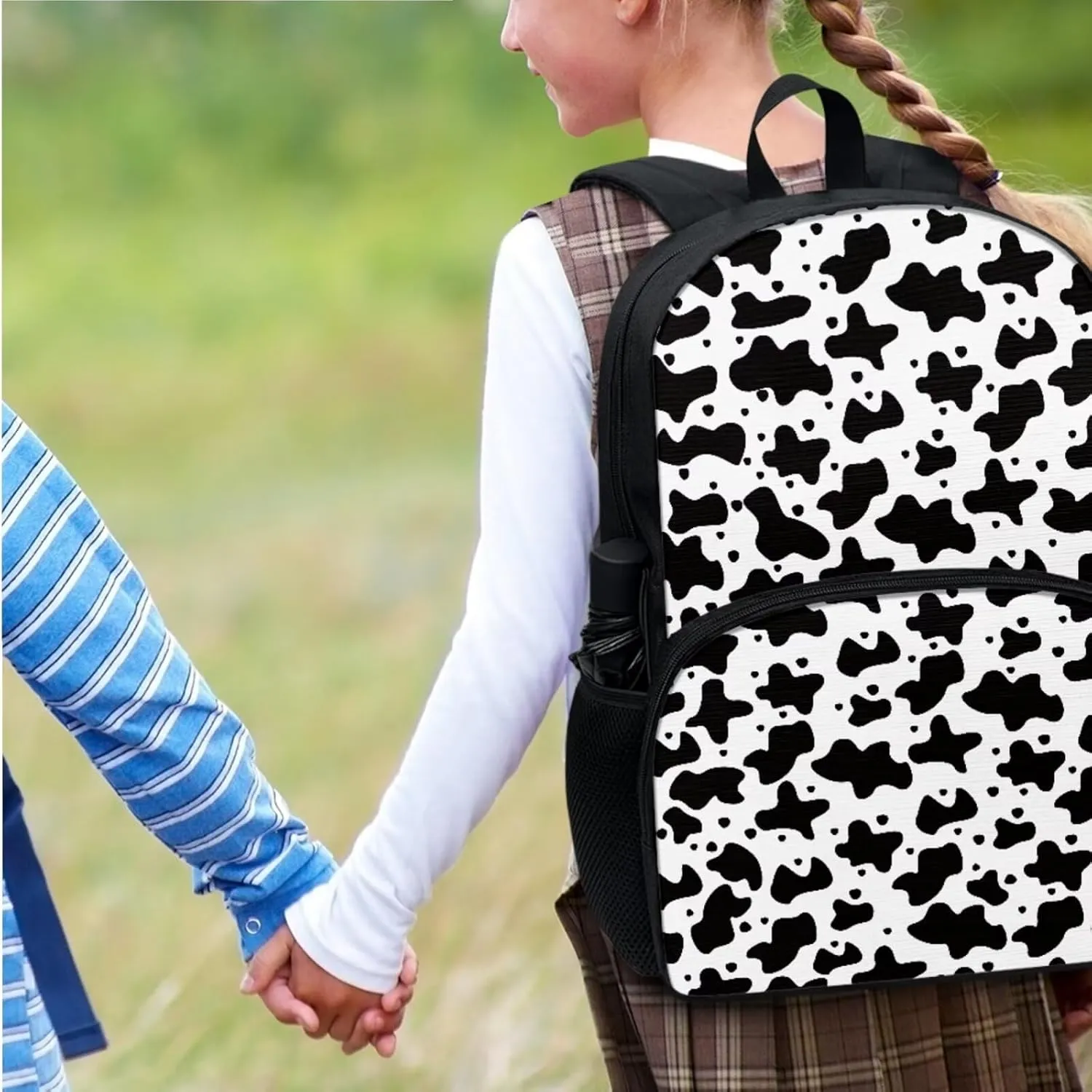 Leopard Print Backpacks with Lunch Box for Girls Multi-Functional Insulated Lunch Bag with Containers and Cute Pencil Case for Junior Middle School