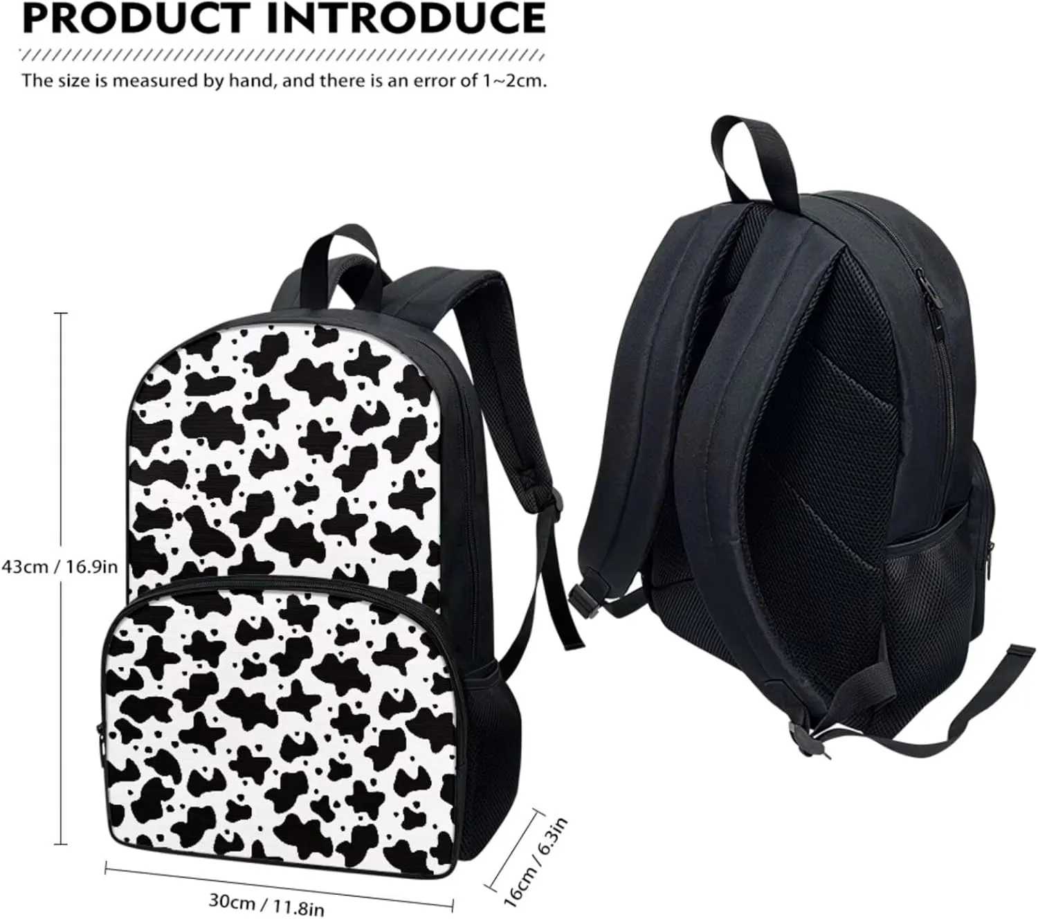 Leopard Print Backpacks with Lunch Box for Girls Multi-Functional Insulated Lunch Bag with Containers and Cute Pencil Case for Junior Middle School