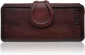 LETEULO Womens Wallet Leather Card Holder Designer Clutch Wallet Purse with Zipper Pocket