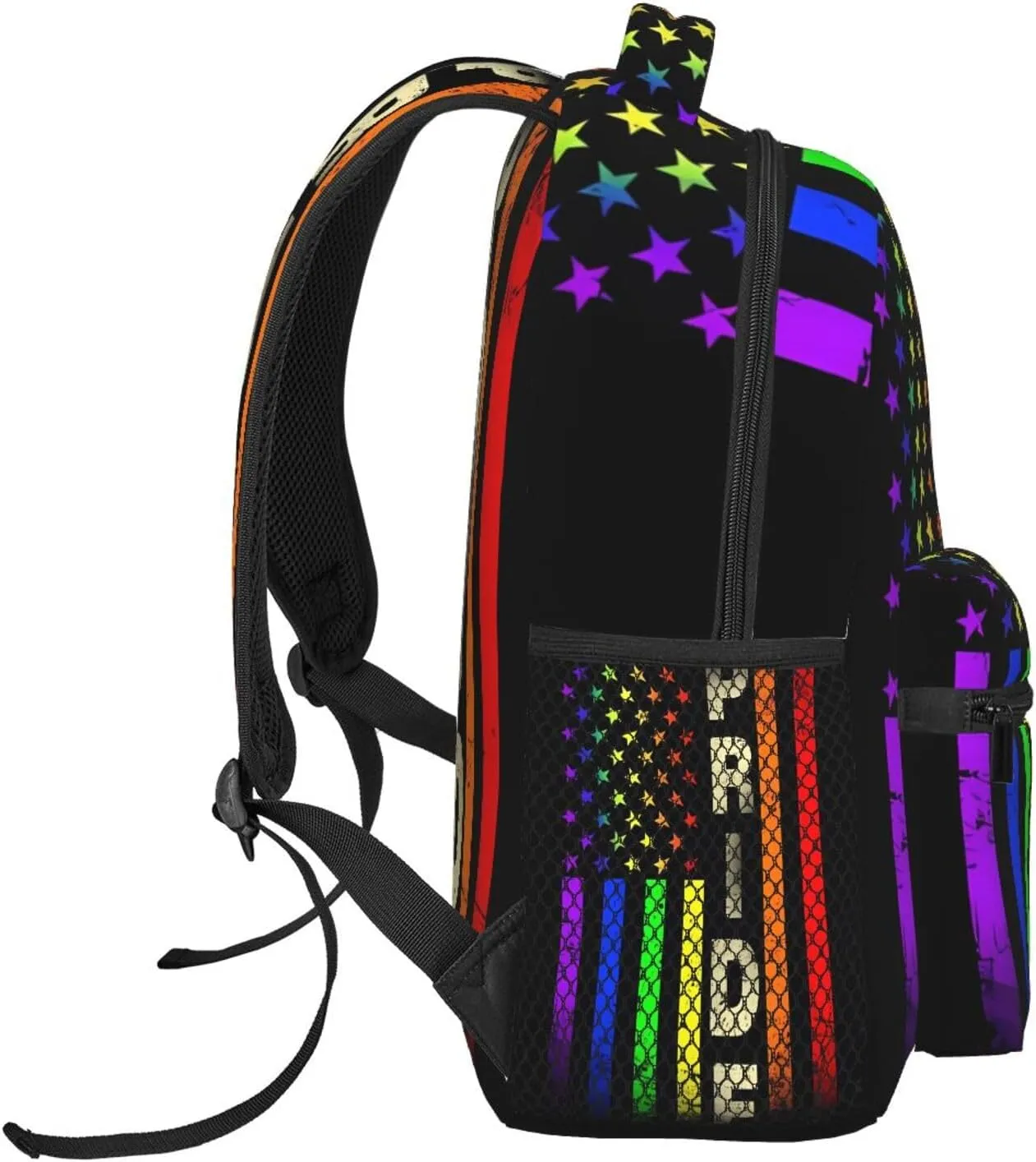 Lgbt Rainbow Gay Pride Flag American Flag Backpacks 15 Inch Laptop Backpack Multipurpose Double Shoulder Bag For Men Women Gifts