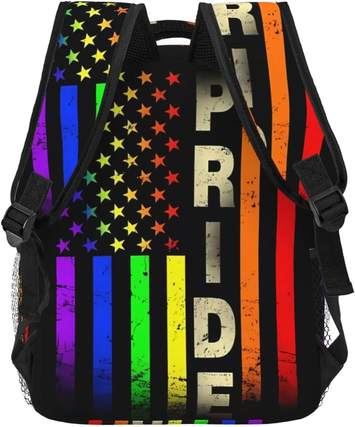 Lgbt Rainbow Gay Pride Flag American Flag Backpacks 15 Inch Laptop Backpack Multipurpose Double Shoulder Bag For Men Women Gifts