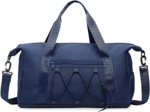 Lightweight Gym Bag for Men & Women, Water Resistant Sports Duffel Bag with Shoe Compartment & Wet Pocket for Travel Weekender & Fitness, Blue