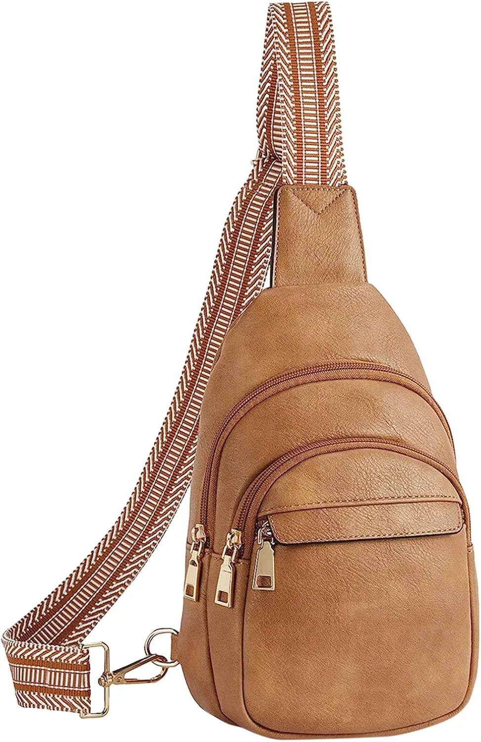 Lightweight Sling Bag for Men Chest Bags Daypack Crossbody for Travel Sport Running Hiking Summer Straw Purse(Khaki)