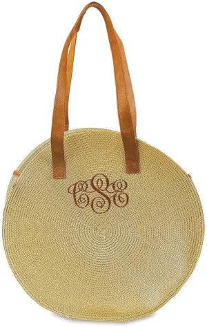 Lillian Vernon Personalized Monogram Natural Bungalow Tote Bag