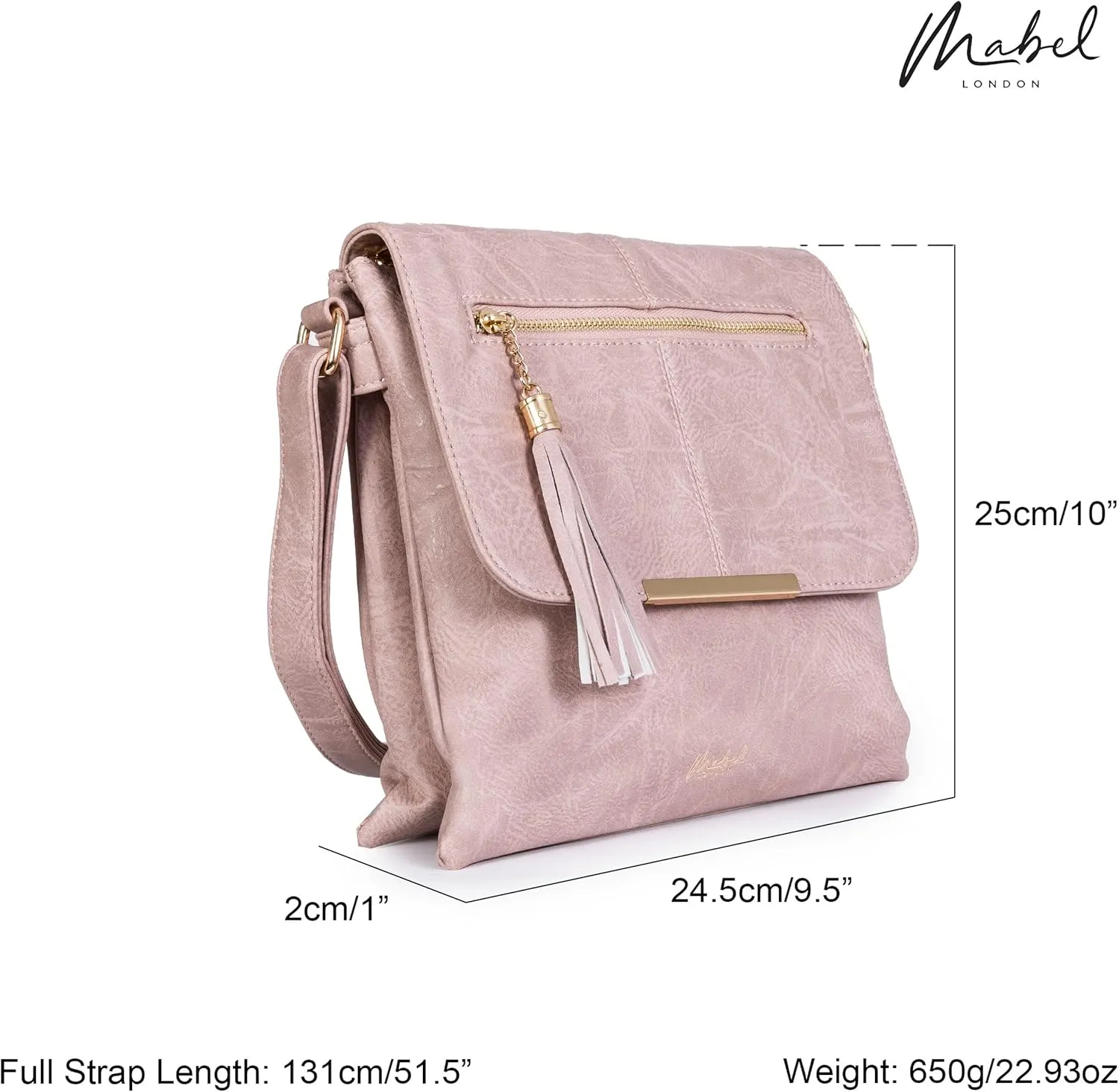 Mabel London - Women’s Cross Body Handbags – Trendy Messenger Long Shoulder Strap Bags in Various Designs