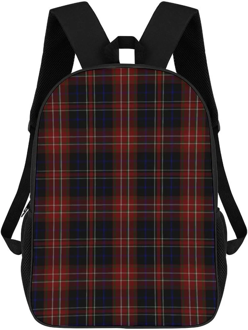 MacDonald Tartan Plaid Black Red Backpack Lightweight Waterproof Backpacks Laptop Backpack for Unisex Casual Travel Daypacks Large Capacity