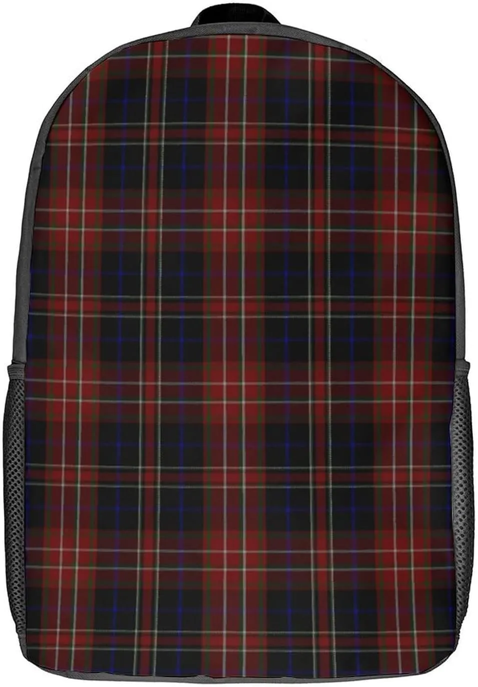 MacDonald Tartan Plaid Black Red Backpack Lightweight Waterproof Backpacks Laptop Backpack for Unisex Casual Travel Daypacks Large Capacity