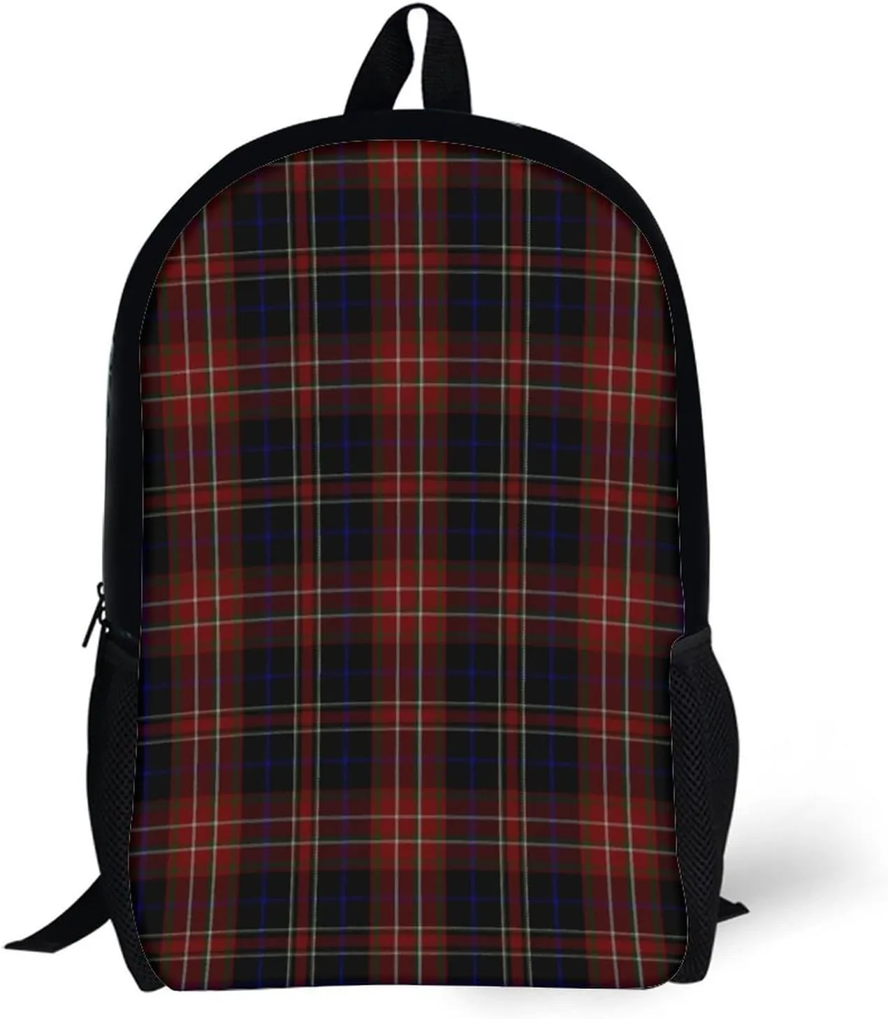 MacDonald Tartan Plaid Black Red Backpack Lightweight Waterproof Backpacks Laptop Backpack for Unisex Casual Travel Daypacks Large Capacity