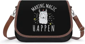 Making Magic Happen Crossbody Bags for Women Shoulder Bag Flap Handbags Leather Cross Body Purse