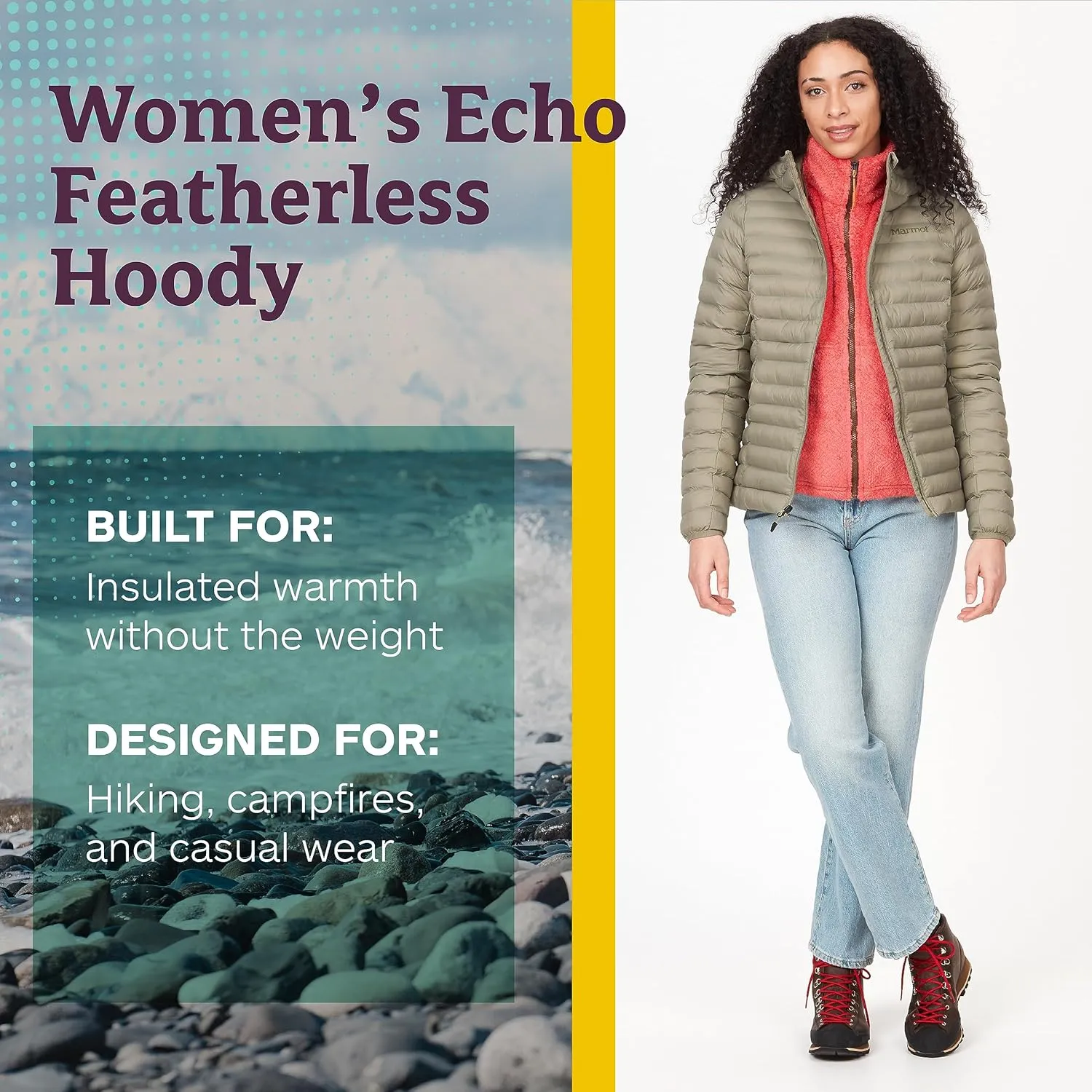 MARMOT Women's Echo Featherless Hoody - Lightweight Down-Alternative Puffer Jacket with Hood