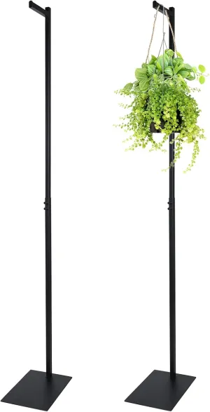 Marsui Adjustable Clothing Display Rack Adjustable from 48" to 72" Single Clothing Display Stand Metal Black Rack Retail Use Single Costumer Shirt Stand for Thrift Shop Retail Store(1 Pcs)
