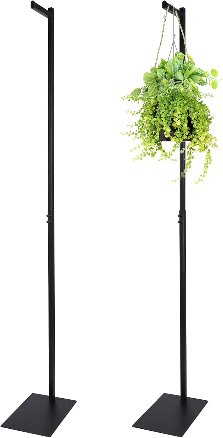 Marsui Adjustable Clothing Display Rack Adjustable from 48" to 72" Single Clothing Display Stand Metal Black Rack Retail Use Single Costumer Shirt Stand for Thrift Shop Retail Store(1 Pcs)