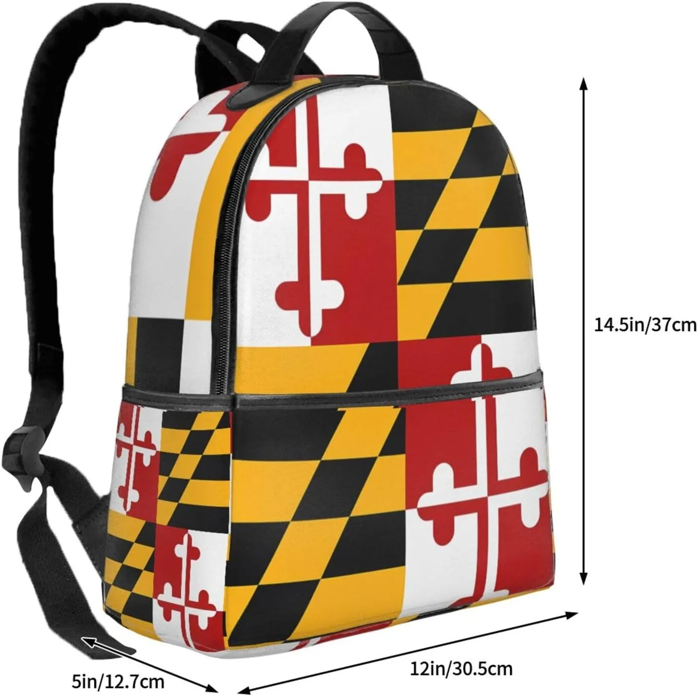 Maryland Flag Casual Backpacks Laptop Backpack Carry-on Daypack Sports Travel Rucksack Lightweight Working Bag for Outdoor Hiking Cycling Walking