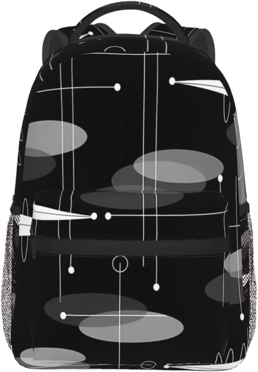 Mid-Century Atomic Space Age Backpacks 15 Inch Laptop Backpack Multipurpose Double Shoulder Bag For Men Women Gifts