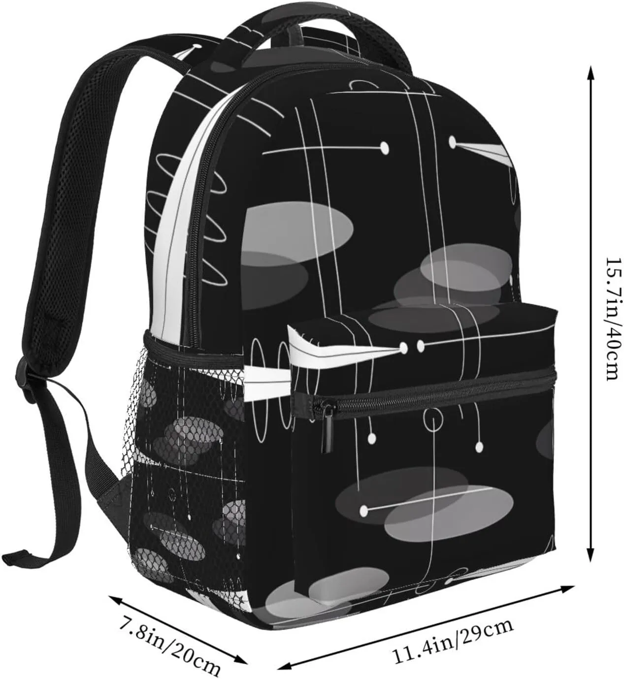 Mid-Century Atomic Space Age Backpacks 15 Inch Laptop Backpack Multipurpose Double Shoulder Bag For Men Women Gifts
