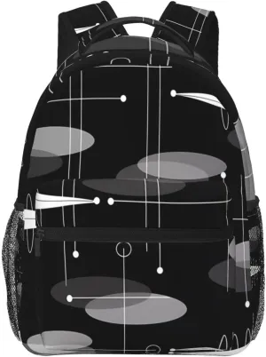 Mid-Century Atomic Space Age Backpacks 15 Inch Laptop Backpack Multipurpose Double Shoulder Bag For Men Women Gifts