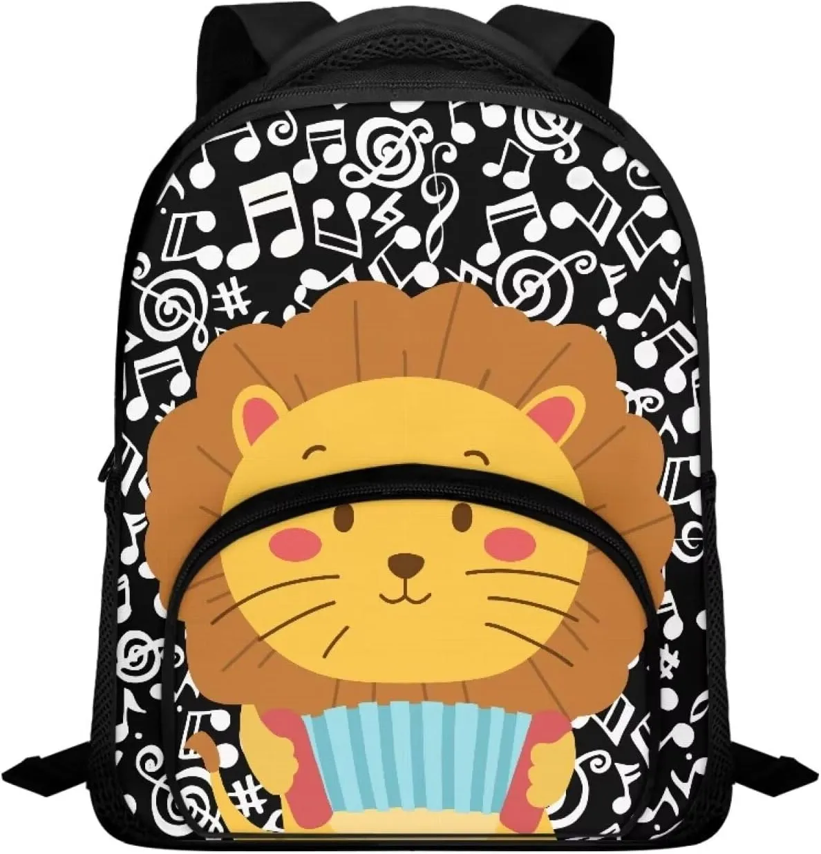 Mini 12 inch Kindergarten Elementary Kids Backpack for Boys Girls Large Capacity Schoolbag Toddler Bag Stain Resistant Shoulder Bag Handbag Preschool Bookbag for 3-8, Music Note Lion