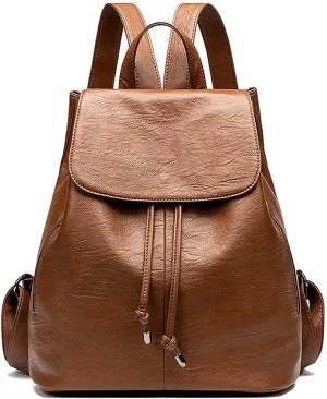 MINTEGRA Fashion Backpack for Women PU Leather Drawstring Shoulder Bags Travel Clutches Handbags Casual Purses