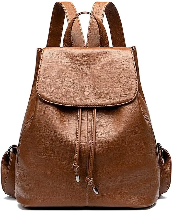MINTEGRA Fashion Backpack for Women PU Leather Drawstring Shoulder Bags Travel Clutches Handbags Casual Purses