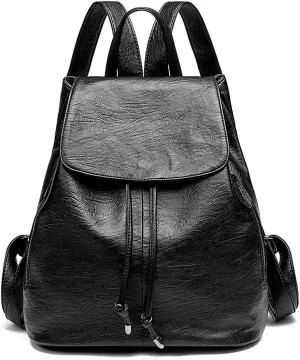 MINTEGRA Fashion Backpack for Women PU Leather Drawstring Shoulder Bags Travel Clutches Handbags Casual Purses