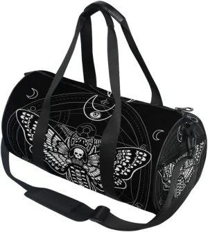 MNSRUU Duffel Bags Black Skull Moth Overnight Bags Weekend Bag Sports Gym Bag for Men Women Duffel Bags for Traveling