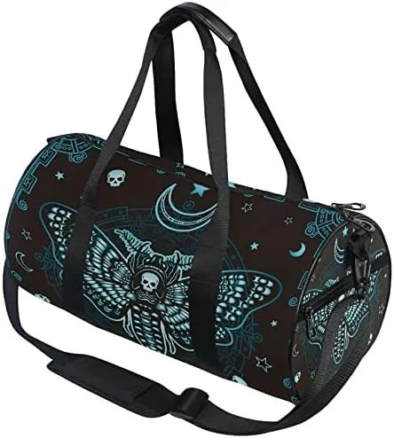 MNSRUU Duffel Bags Butterfly Skull Mysticism Sports Gym Bag Travel Luggage Overnight Bags for Men Women Duffel Bags for Traveling