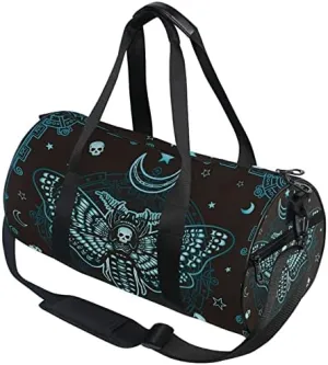 MNSRUU Duffel Bags Butterfly Skull Mysticism Sports Gym Bag Travel Luggage Overnight Bags for Men Women Duffel Bags for Traveling