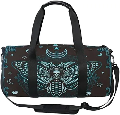 MNSRUU Duffel Bags Butterfly Skull Mysticism Sports Gym Bag Travel Luggage Overnight Bags for Men Women Duffel Bags for Traveling