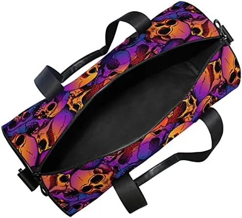 MNSRUU Duffel Bags Skull Gradient Colors Sports Gym Bag Travel Luggage Overnight Bags for Men Women Duffel Bags for Traveling
