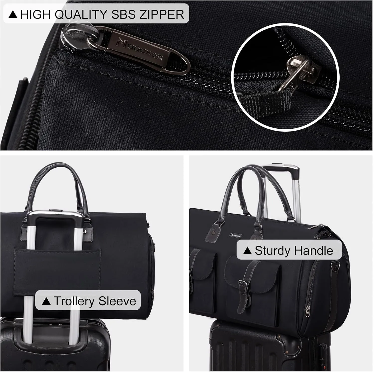Modoker Garment Convertible Weekender Bag,Carry on Canvas Garment Duffle Bag Heavy Duty Overnight Bags for Men Women