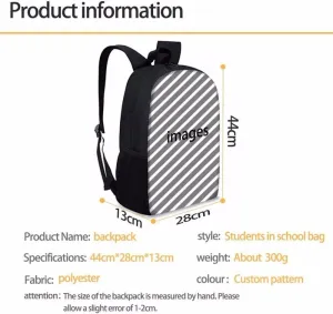 Monsters Backpack 3Pcs Set - Perfect for Casual Daypacks (1,3pcs)
