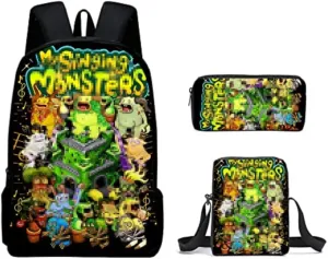 Monsters Backpack 3Pcs Set - Perfect for Casual Daypacks (14,3pcs)