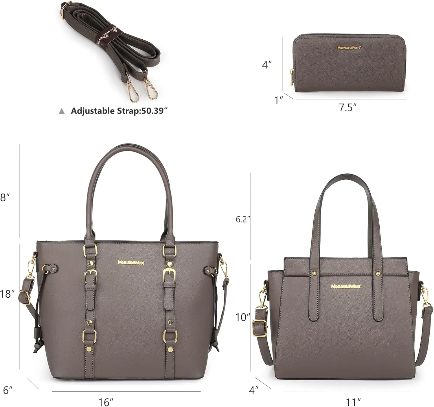 Montana West 3PCS Purses for Women Tote Bag and Wallet Set Shoulder Satchel Handbags