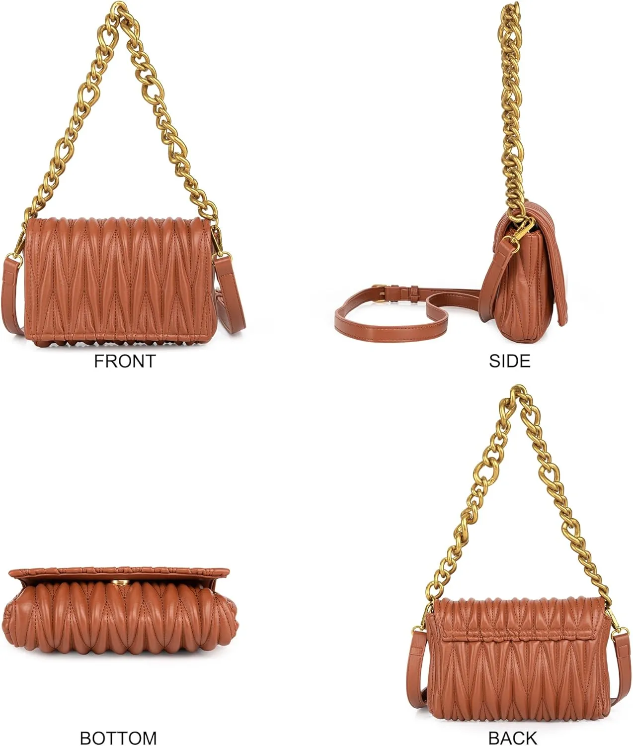 Montana West Quilted Handbags for Women Crossbody Bags Trendy Small Purses and Top Handle Handbags