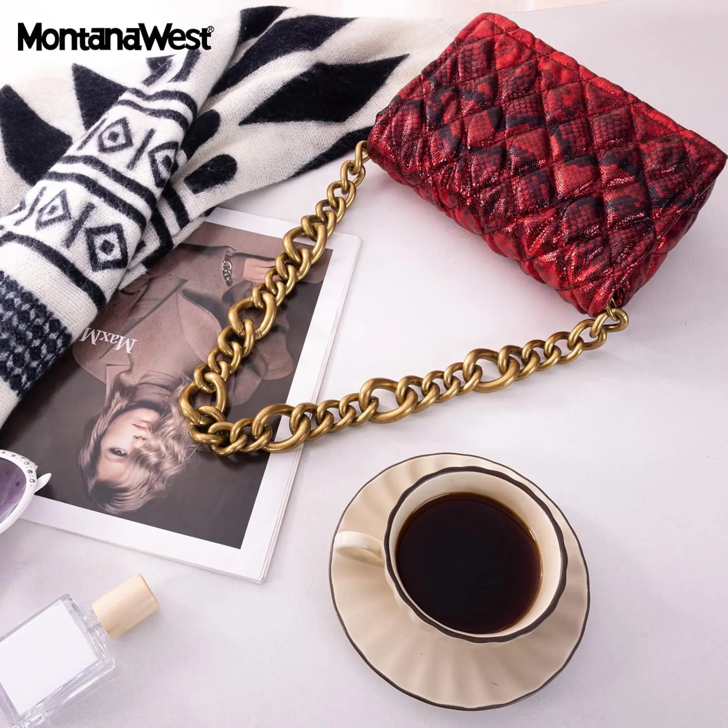 Montana West Quilted Handbags for Women Crossbody Bags Trendy Small Purses and Top Handle Handbags