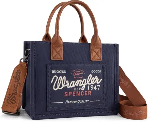 Montana West Wrangler Tote Bag for Women Retro Canvas Top Handle Purses and Handbags